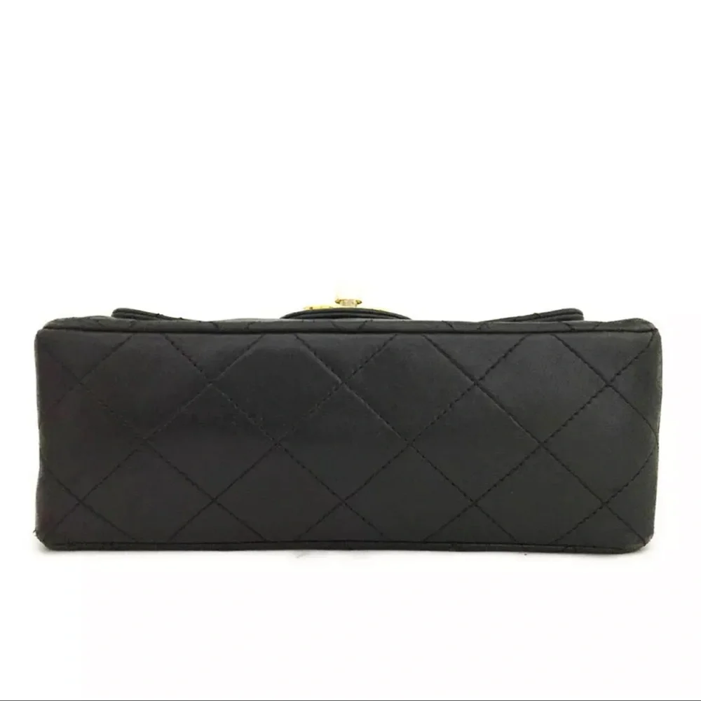 CHANEL Classic Leather Mini Flap Bag: 24k Gold Chain Crossbody Bag - Picture 6 of 14